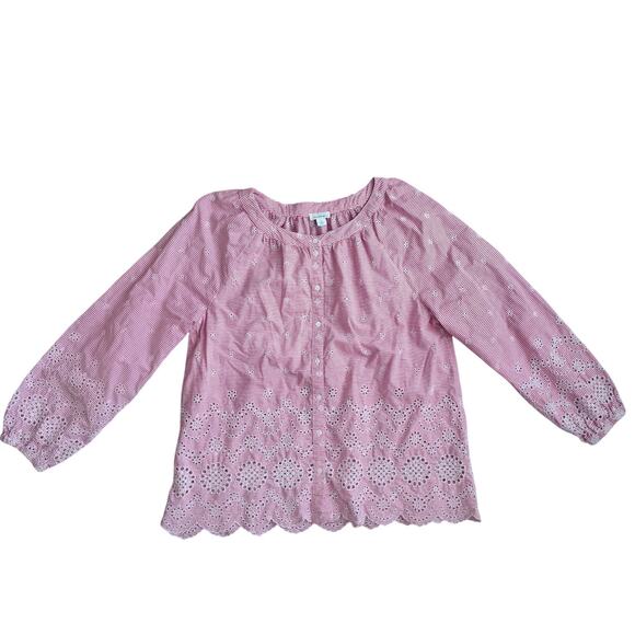 Sundance Blush Eyelet Button-Up Blouse - Picture 2 of 9